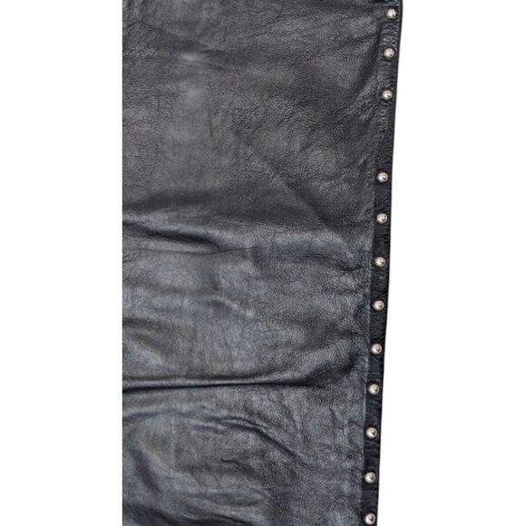Carla Falleri Italy Women's US 10 Genuine Leather Black Studded Leather Pants - Picture 5 of 10